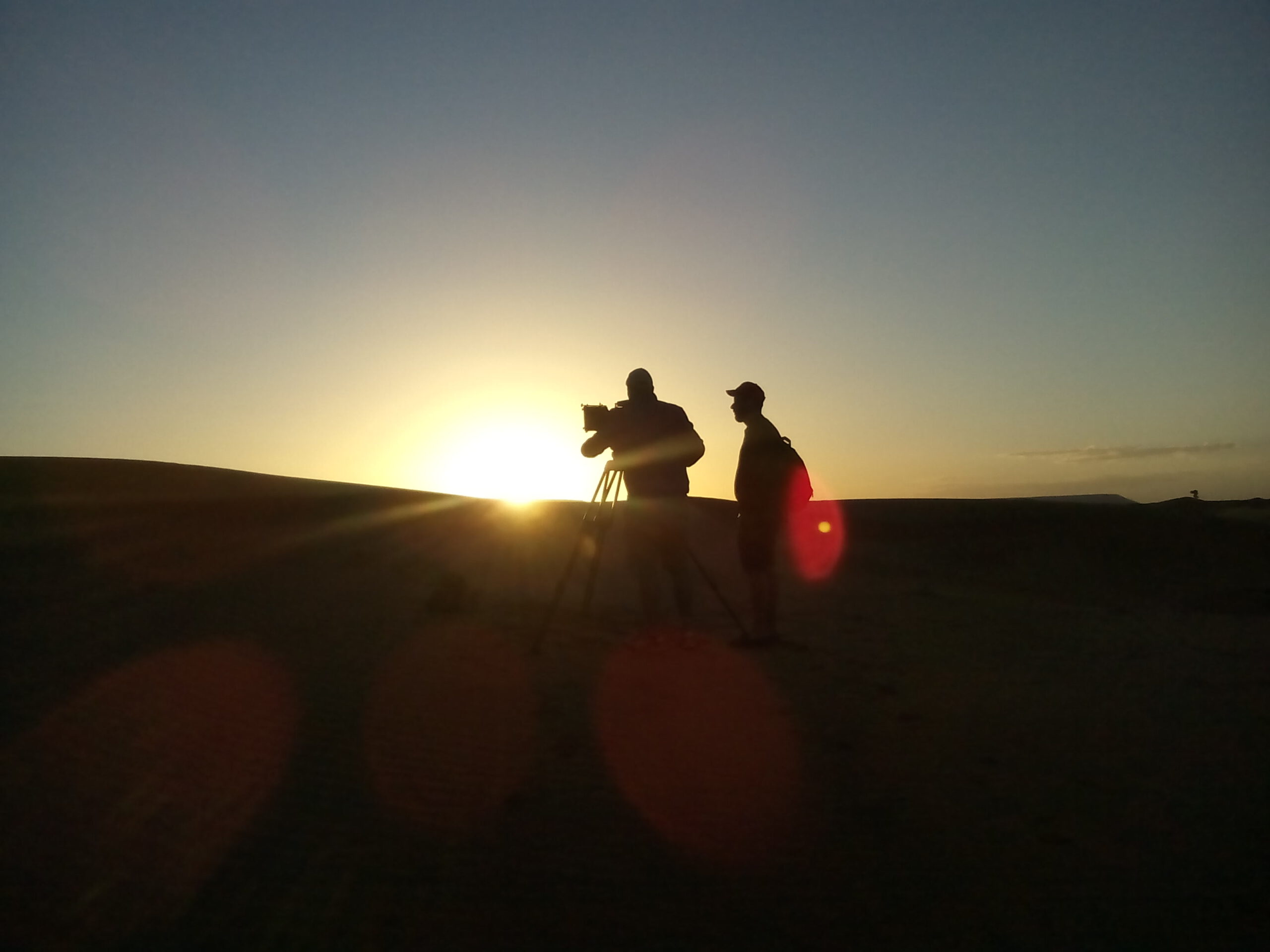 Sunset above dunes Morocco